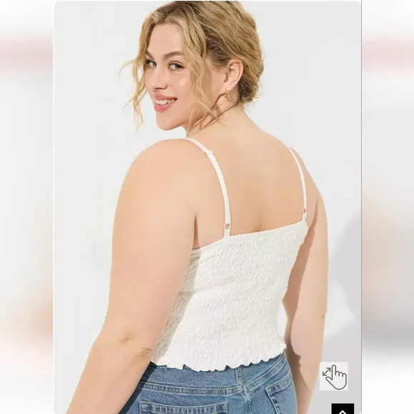 NWT Torrid White Lace Trim Top 2X - Picture 4 of 10